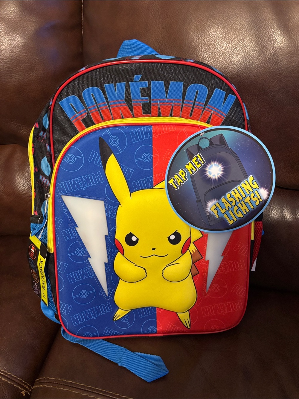 Pokémon Pikachu Kids 17" Lighted Backpack - Yellow/Blue/Red